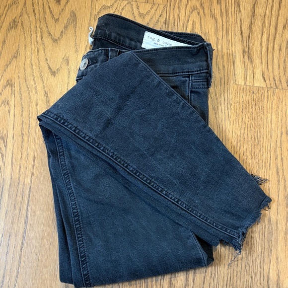 rag & bone women's Skinny Black raw hem jeans - Picture 8 of 8